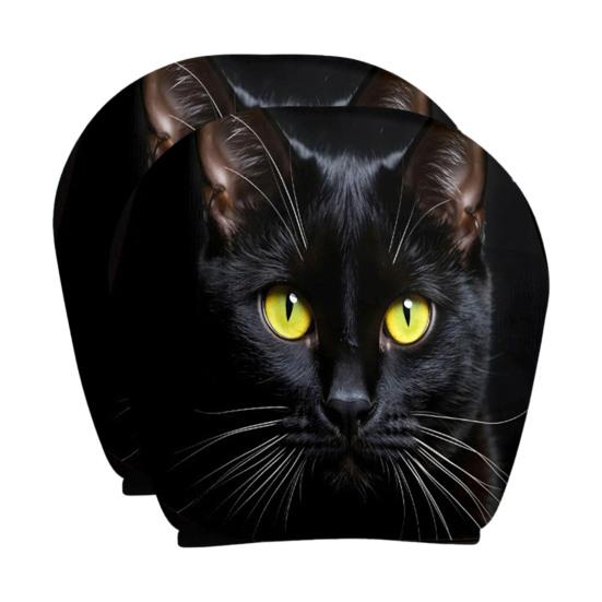 Protective Covers for Car Seats 2PCS Universal Knitting Headrest Cover, Dog/Cat/Tiger/Monkey Fit Auto Accessories Printed, Breathable Stretch Vehicle