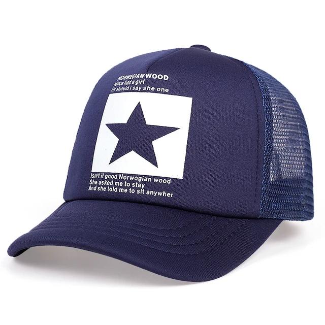 Unisfive-Pointed Star Printed Baseball Cap Spring Summer Breathable Net Caps Men Women Outdoor Sun Shade Hat Adjustable Wild Hat