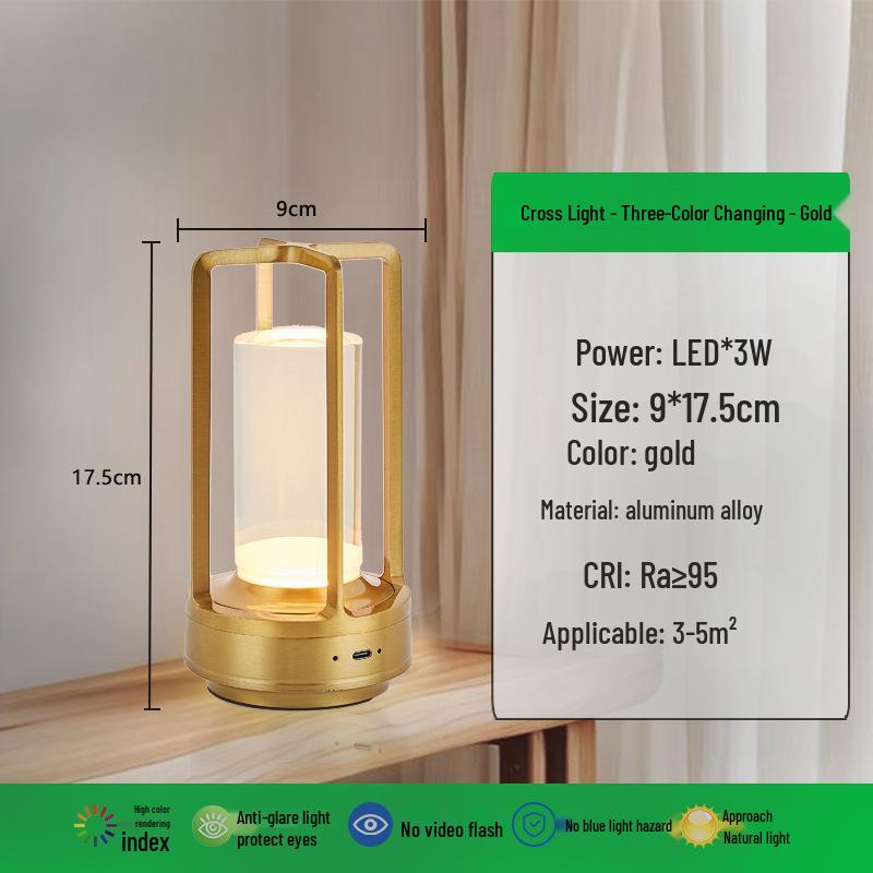 Rechargeable LED Desk Lamp: Portable Outdoor Camping and Bedroom Night Light with Eye Protection