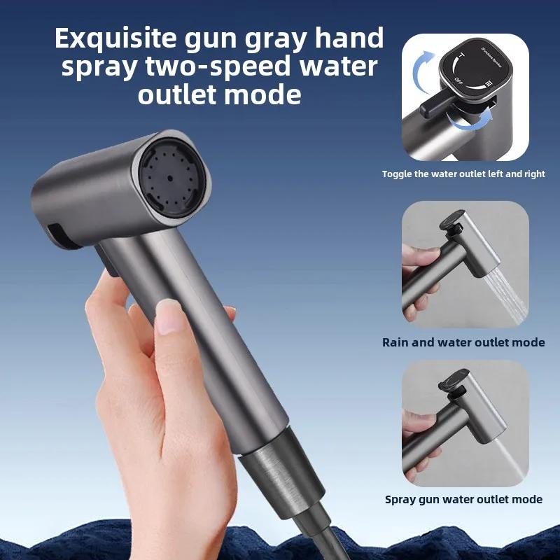 1-in-2-out Dual Control Valve, Double Control Mini Shower,Extra Long Hose High Pressure Bathroom Faucet Kit for Bidet And Shower