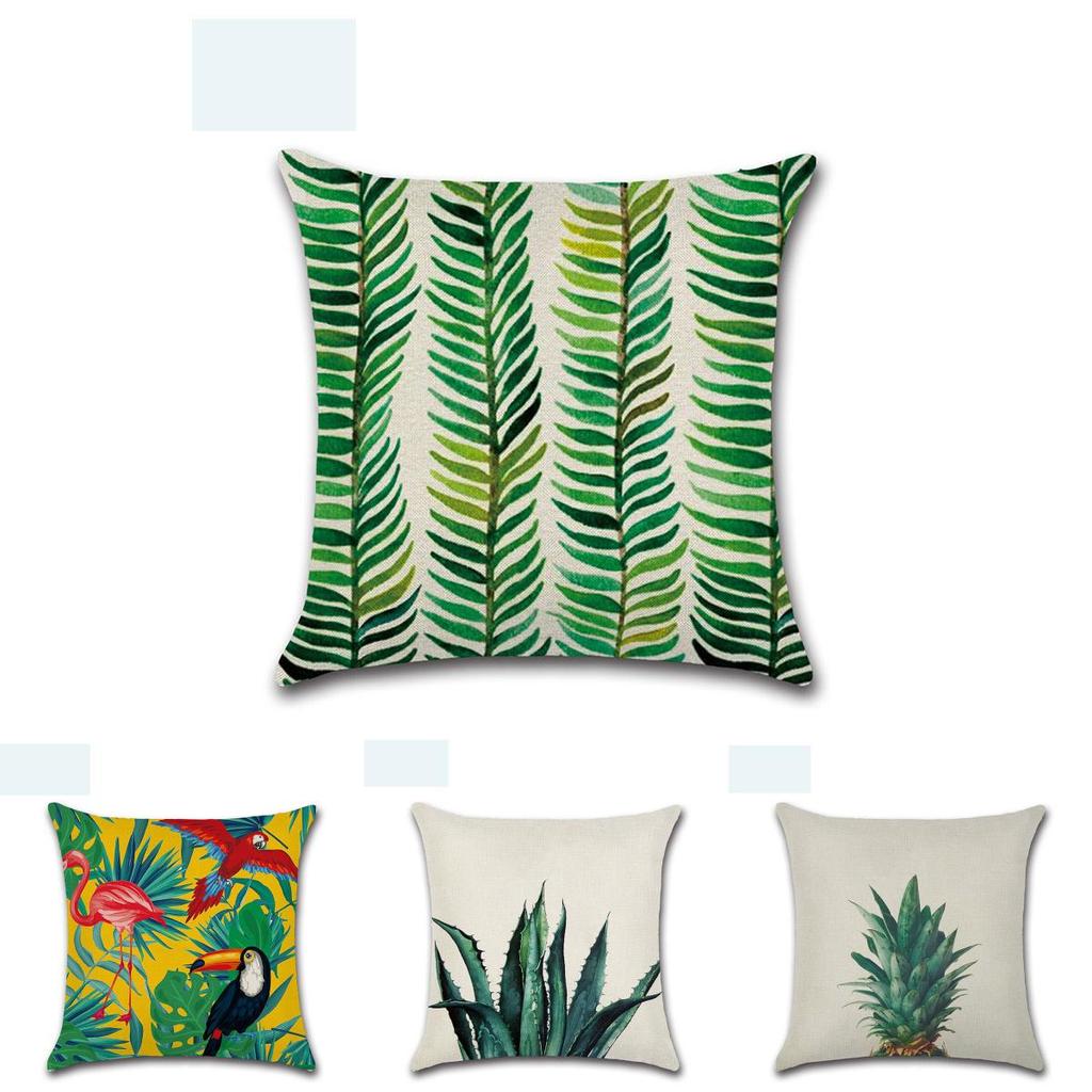 Luxuriöser 18'' Grüner Tropische Pflanze Kissenbezug Baumwolle Sofakissenbezug Dekorativ