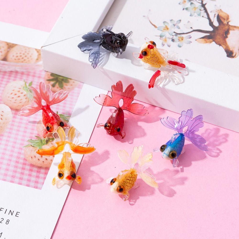 Handmade Materials Mini Goldfish Figurine PVC Material DIY Craft Figurine  Home Decor