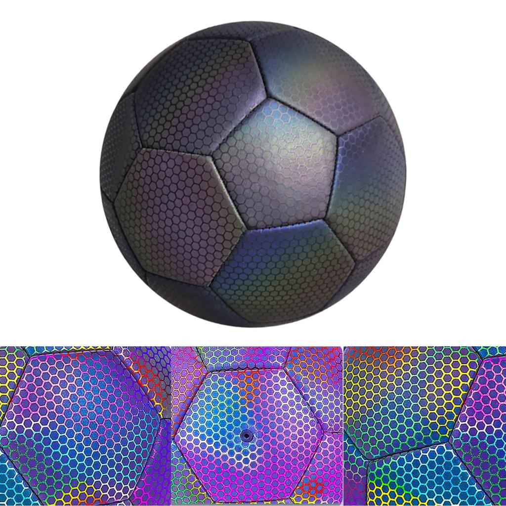 Reflective Soccer Balls Football for Night Game Training, Size 4 Size 5 Glowing Soccer Balls Reflective Soccer Balls