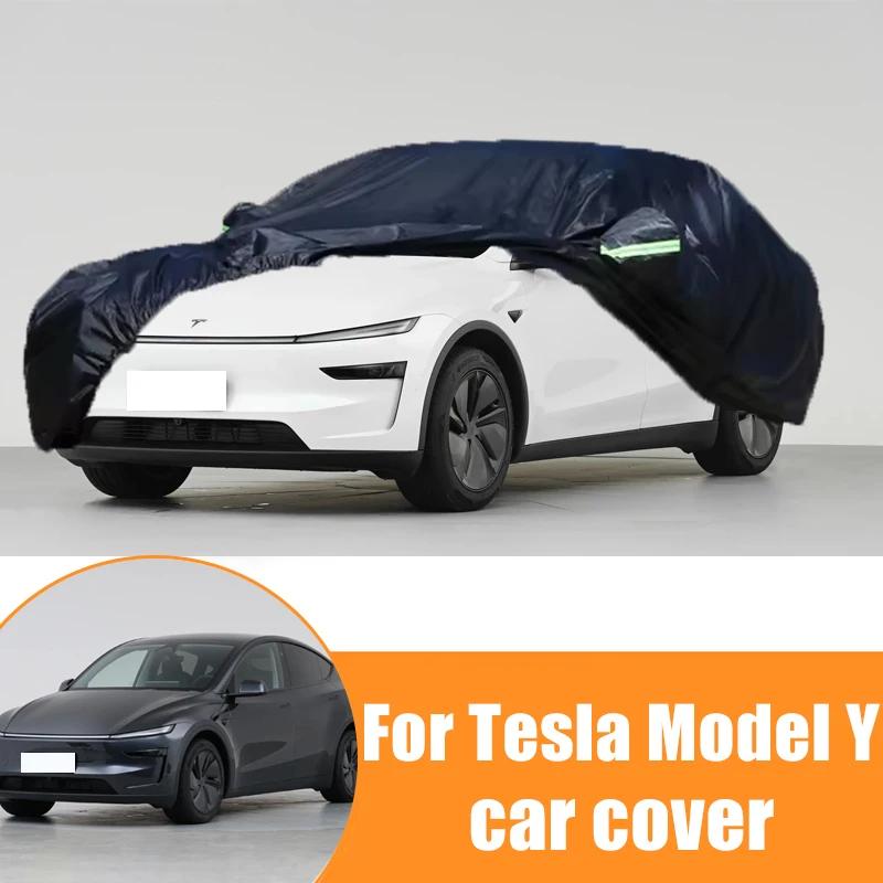 For Tesla Model Y All-Weather Car Covers 6-in-1 Waterproof Dustproof UV Proof Snowproof Scratch Resistant Protection