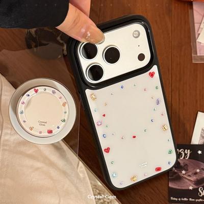 Creative Mirrored Gemstone Magnetic Phone Case for iPhone 16, iPhone 17, and iPhone 17 Pro Max