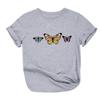 Women's Fashion Casual Loose Butterfly Print Round Neck Top T-Shirt