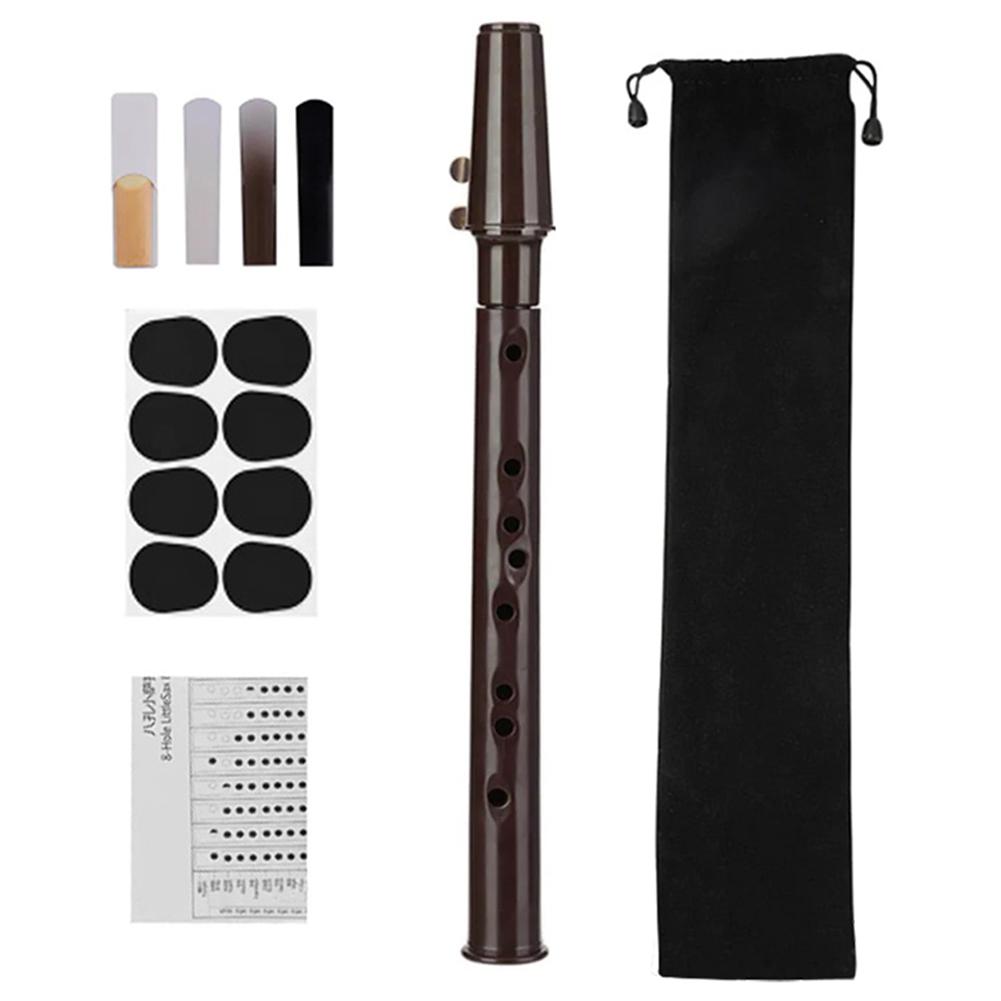8-Hole Mini Pocket Saxophone with Accessories Portable Saxophone Instrument for Daily Practice Stage Performance