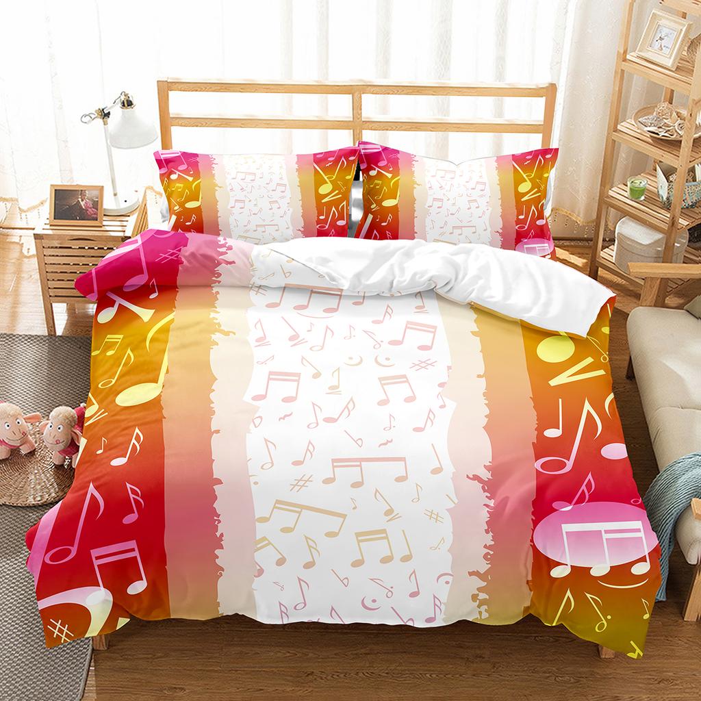 Piano Pattern Duvet Cover Queen King Size Classic Music Themed Bedding Music Pattern Geometric Stripes Room Decor 3 Piece Set