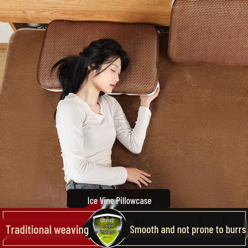 Sommer Kühlende Rattan Kissenbezug - Kühle Einzel-/Doppel-Kissenmatte für Erwachsene