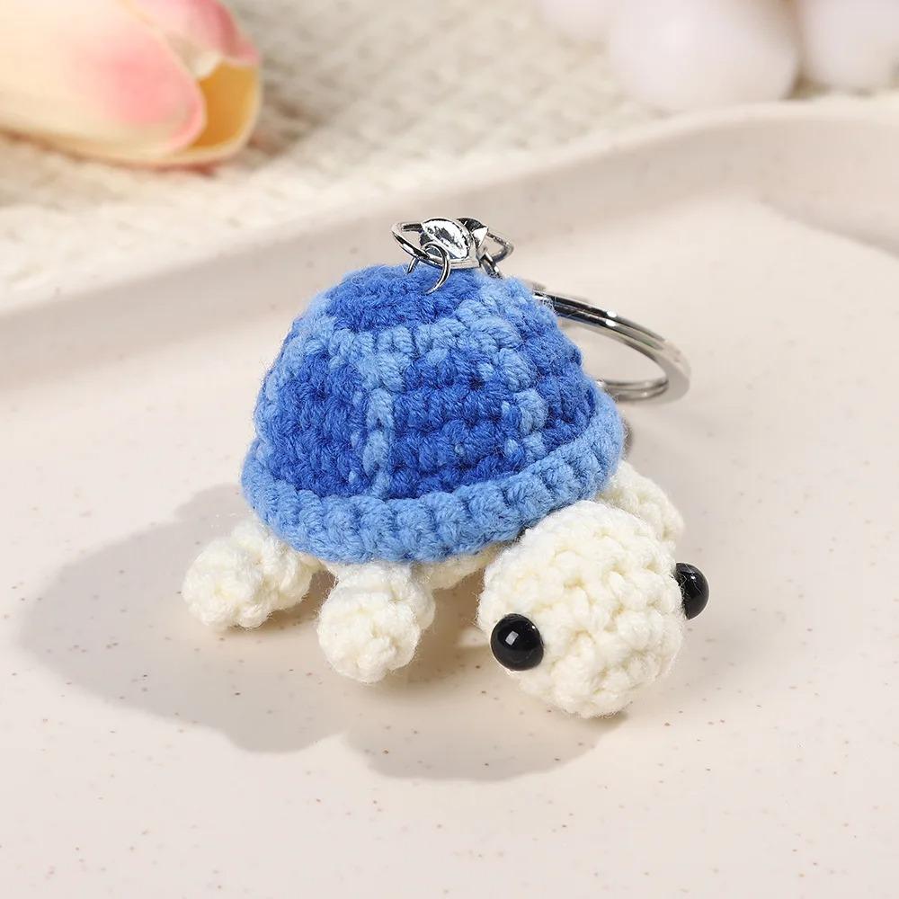 Adorable Turtle Keychain, Handmade Crocheted Miniature Turtle Plush Toy Hanging Ornament Accessory Keyring