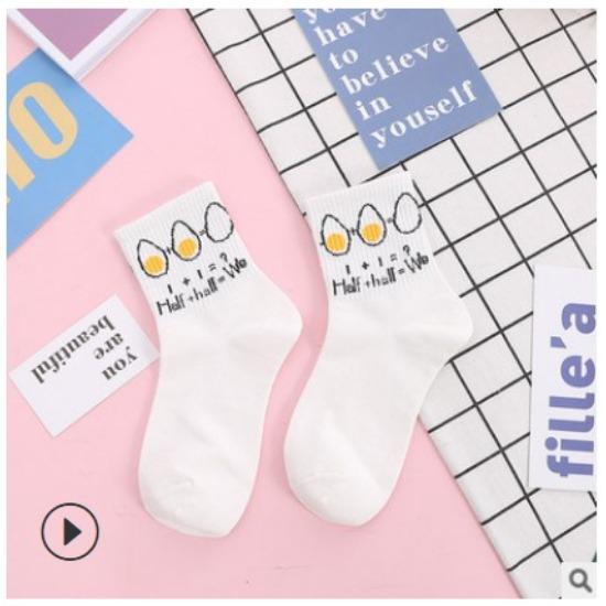 

Женские носки с вышивкой в виде мультяшного медведя для девочек, милые носки Kawaii, женские полосатые вязаные хлопковые носки средней длины в корейском стиле EUR 35-39