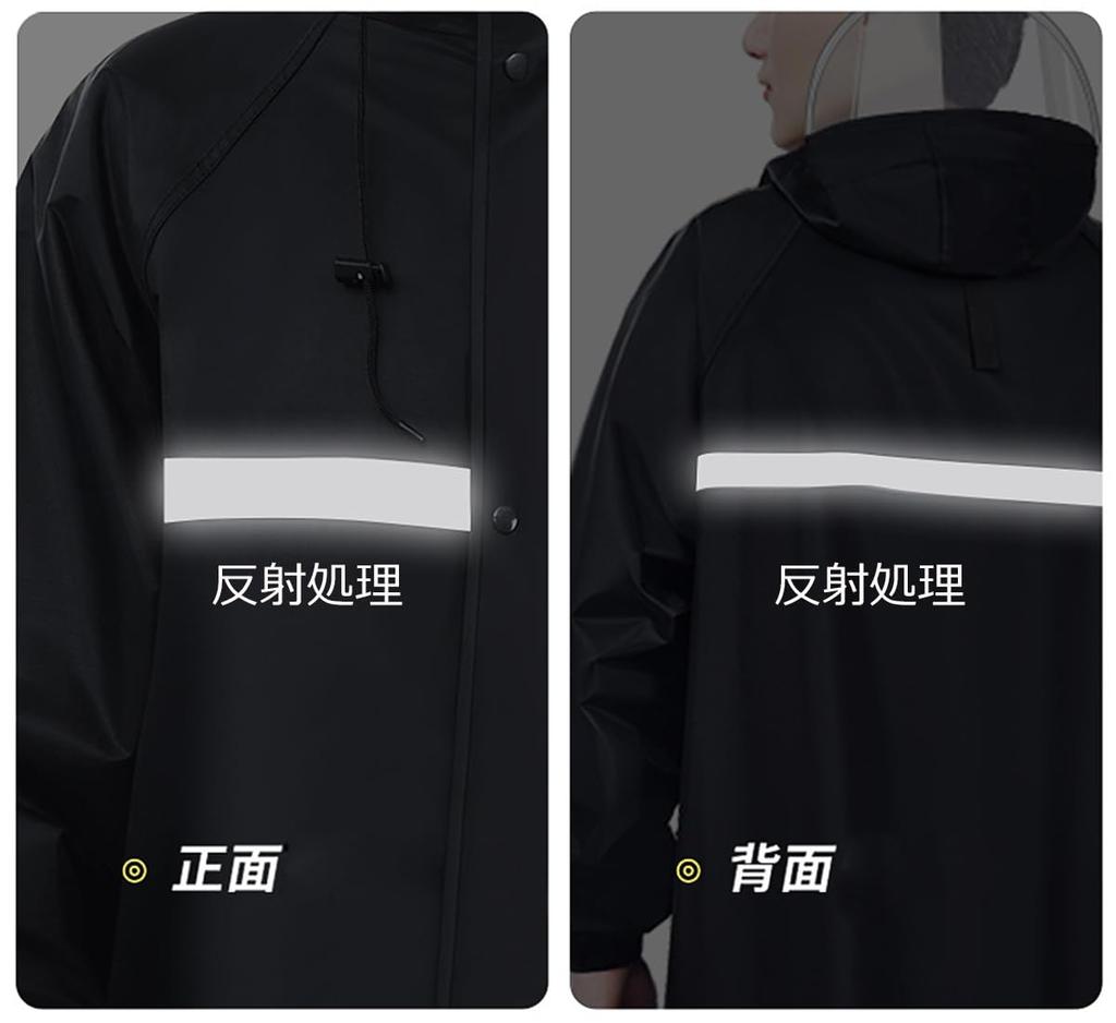 Raincoat for Rainwear Double Backpack Reflective Double Water Rainy Season [Moli&Hani] Cycling, Men's Raincoat, Poncho, [new Zipper, Visor, Pocket,