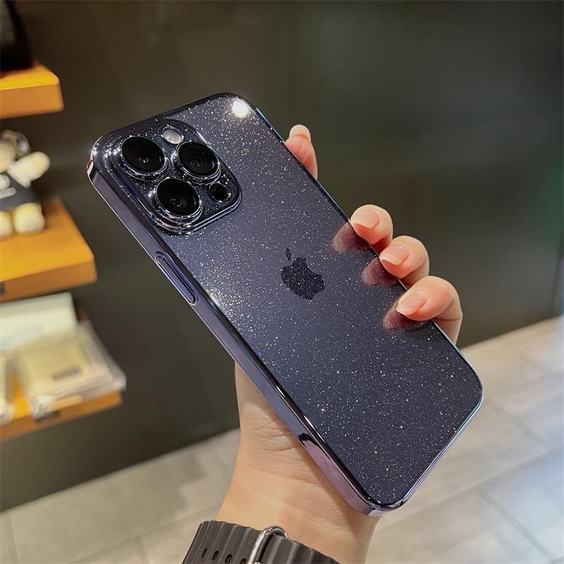 Applicable To IPhone17 Electroplated PC Flash Powder Mobile Phone Case Apple 16ProMax Ultra Thin Full Cover 15 Drop Protection Case