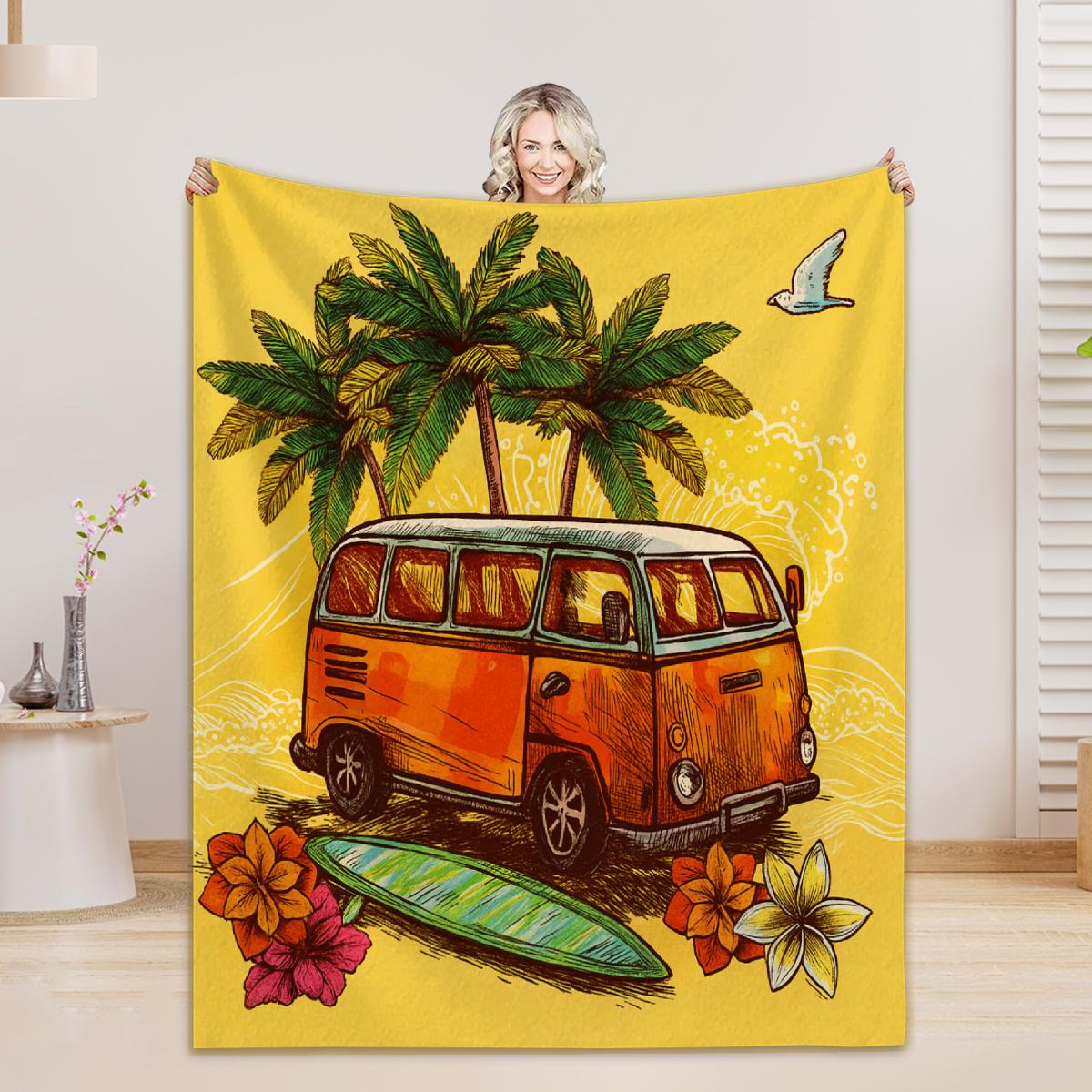 

Seaside Scenic Lake Sunset Camping 3D Print Blanket Flannel Warm Cozy Blanket Home Travel Birthday Gift Chair Sofa Room Decor 75x90cm