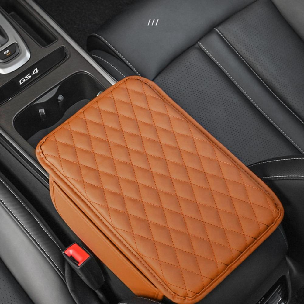 PU Leather Center Console Protector Cover Universal Armrest Storage Car Accessories