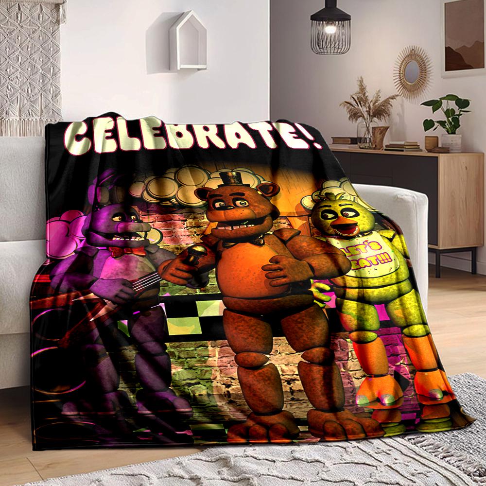 1Pc Five Nights Freddy'S Celebration Blanket Soft And Comfortable Casual Warm Camping Travel Christmas Halloween Xmas Gift M9284