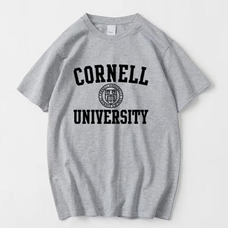 2026 Hot Sale Cornell University Short-sleeved Cotton T-shirt Summer Men's and Women's Youth Cultural Commemorative Shirt Daily Casual Wear Tee Top