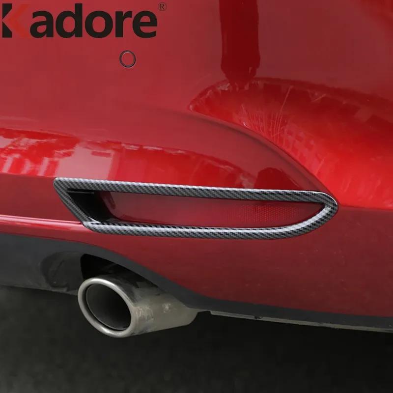 For Mazda 3 Axela -   2024 2025 Carbon Car Rear Fog Light Lamp Cover Trim Tail Foglight Bezel Trims Accessories