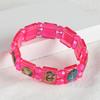 2Pcs Vintage Jesus And Virgin Mary Pvc Rosary Bead Bracelet With Elastic Band Religious Image Stickers For Daily Wear Parties