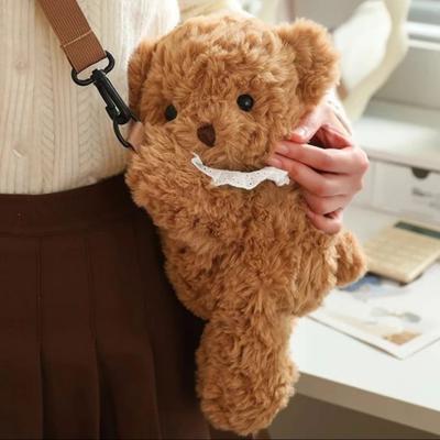 Sevimli Ayı Peluş Sırt Çantası Kawaii Moda Peluş Bebek Kürk Çanta çocuk Çantası omuzdan askili çanta Mini Sırt Çantası Çanta Kız Arkadaşı için Hediyeler
