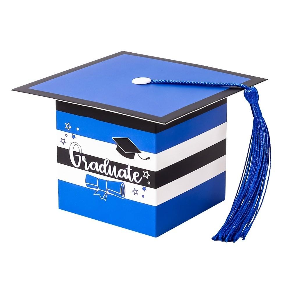 12Pcs Colorful Graduation Candy Box Creative Doctoral Hat Candy Boxes Graduation Party