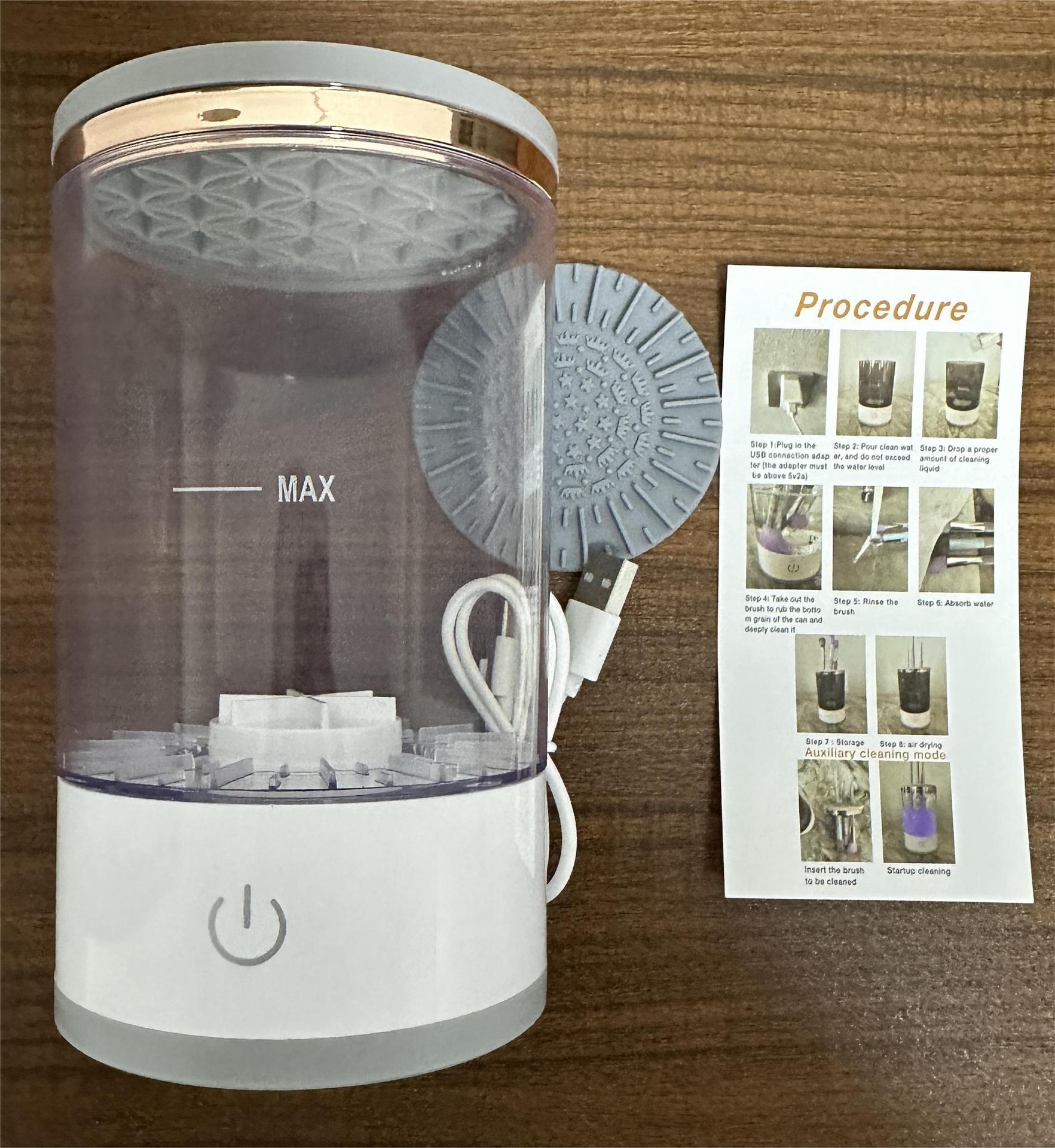 

Электрический очиститель для инструментов для макияжа, автоматический USB-плагин, ленивый ящик для хранения инструментов для кистей белый