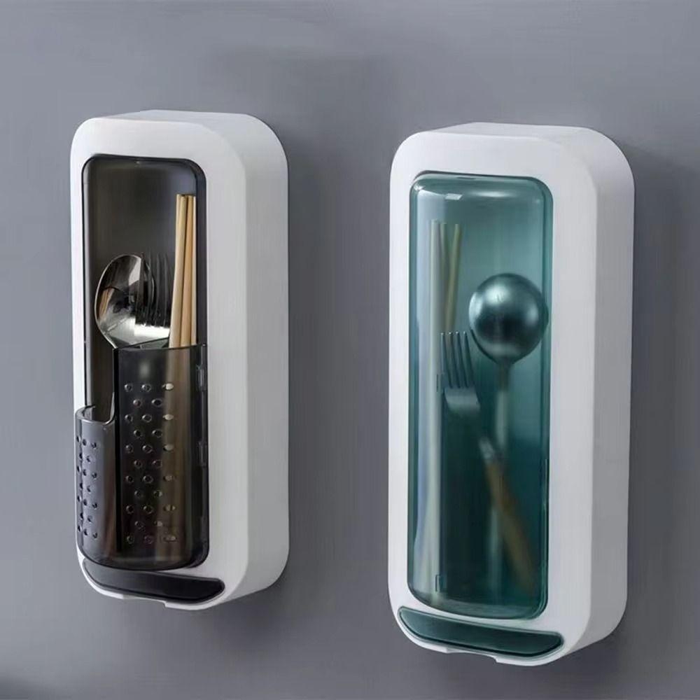 Dustproof Rotatable Toothbrush Holder Wall Mounted Chopsticks Cage  Household