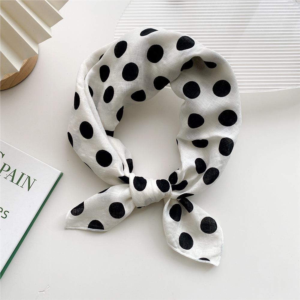Women's Spring & Autumn Cotton-Linen Silk Square Scarf - Korean Style, Versatile Fashion Accessory & Hair Band