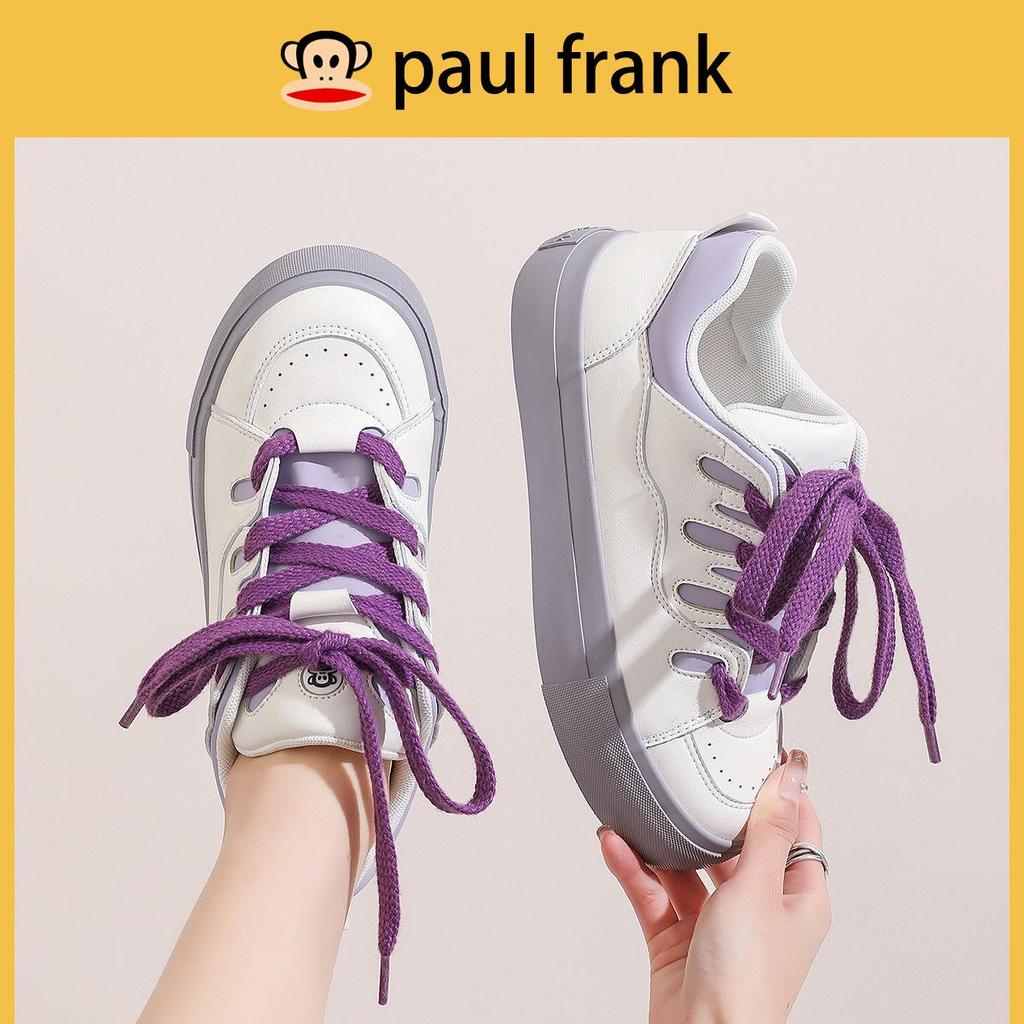 Paul Frank Women's Versatile Low-Top Sneakers - Big Mouth Monkey Design, Casual Korean Style Shoes in Red & White