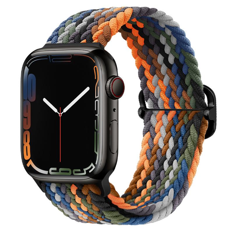 Elastic Woven Nylon Band F Smart Apple Watch Band 40 41 44 45MM Iwatch SE8 7 5 6 , Alloy Buckle Sport Soft Breathable Accessories Strap Blet Bracelet