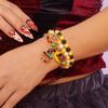 3Pcs/Set Halloween Ghost Black Cat Pendant Bracelets for Women Cartoon Pumpkin Bat Castle Beaded Bracelet Girl Party Jewelry