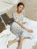 LENINA Riona Flower Puff Sleeve Dress_Blue