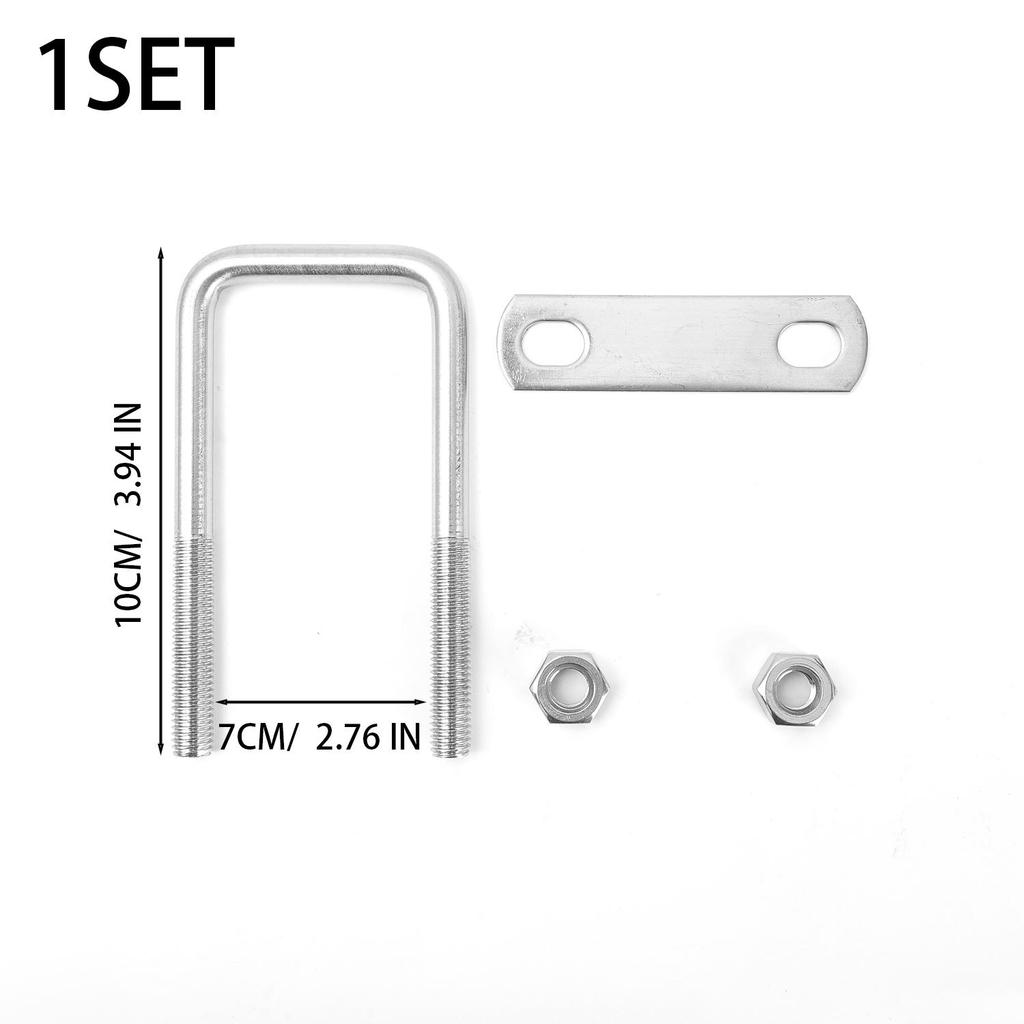 Stainless Steel Square U-bolts Bolt Right Angle Screw Clamp Nuts Plate Bolt Set Clamp Tube Holder Fixed Buckle Fasteners M6/M10