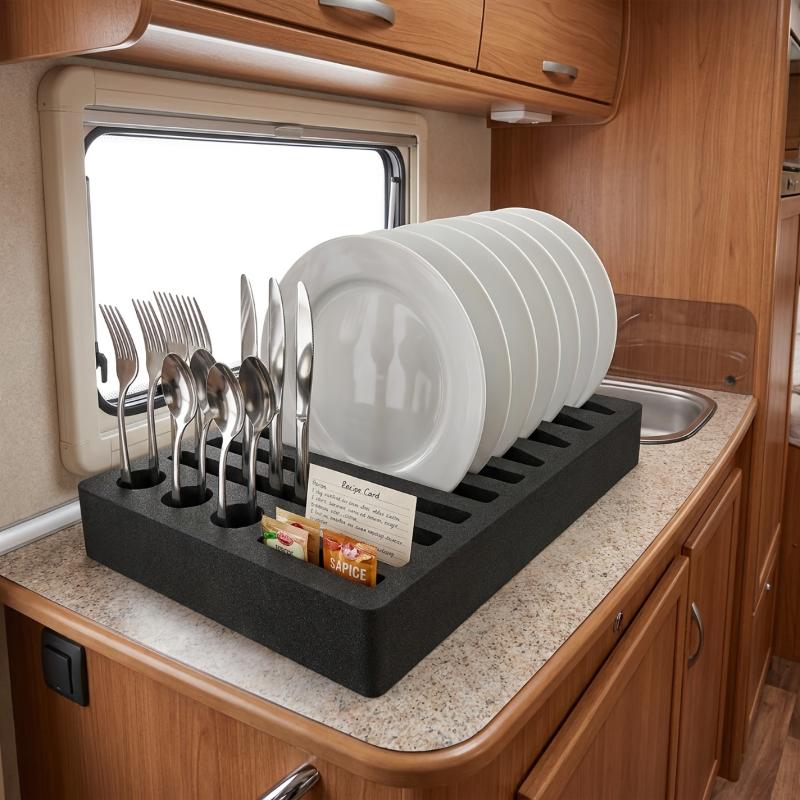 RV Cup Holder 8/13 Slot Foam Space Saving Rack Multi-Function Drink Mug Storage for Caravan Camping Travel