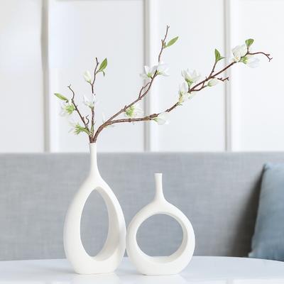 1pcs Creative Ceramic Annulus Vases Tabletop Decorative Flowerware Modern Home Decor