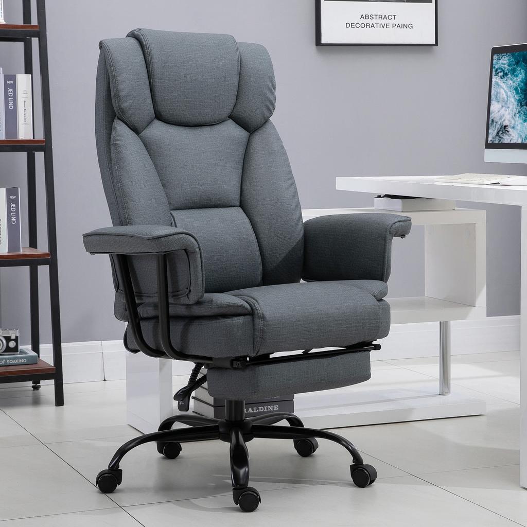 Office Chair Ergonomic Executive Chair 360 degrees Rotatable Computer Chair Height-Adjustable with Headrest and Padded Armrests with Footrest Faux