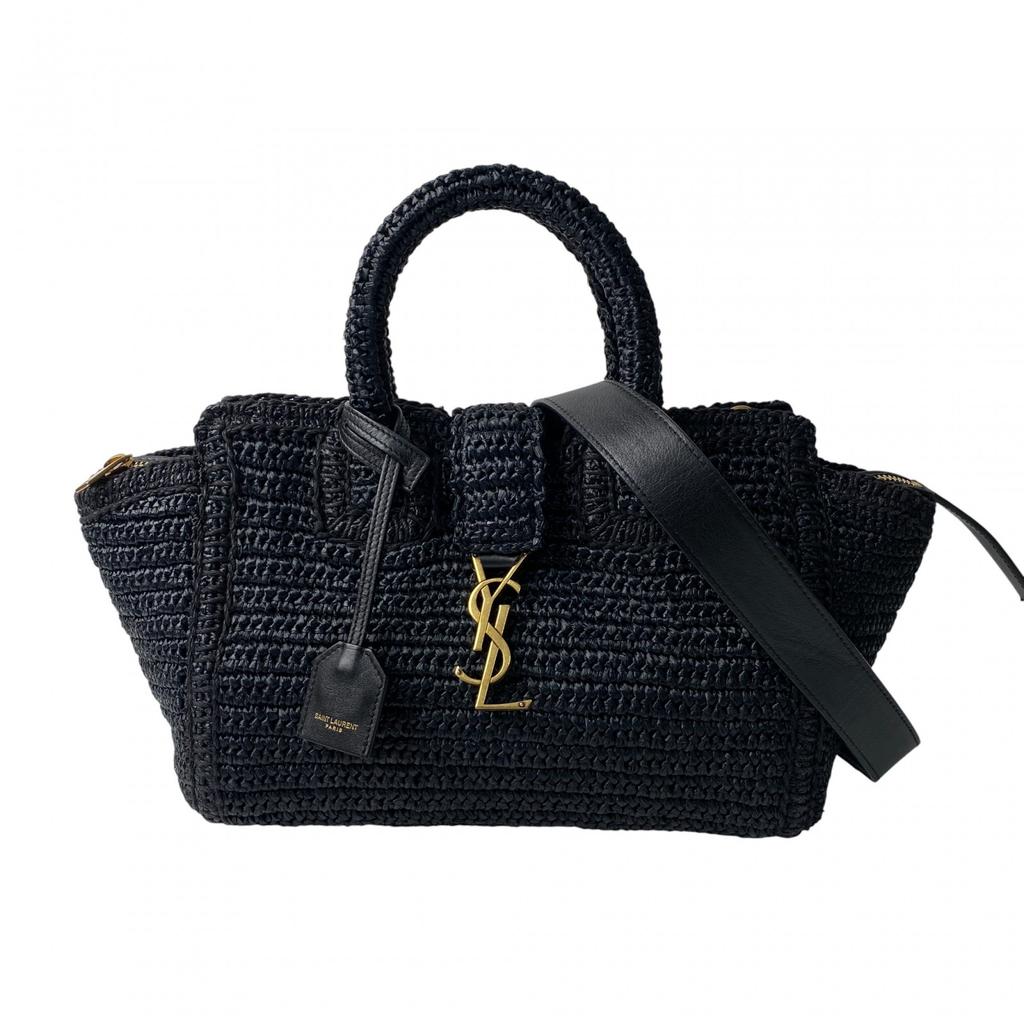 Geantă de umăr SAINT LAURENT folosită negru Rafie Femei