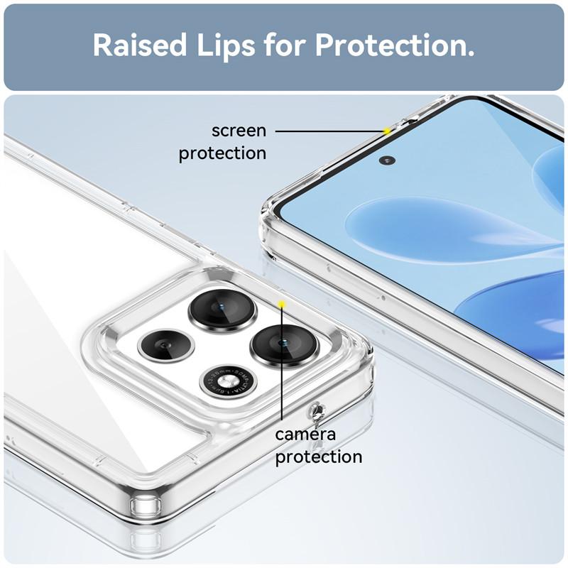 For Motorola Moto G86 Case Motorola Moto G86 Cover TPU Clear PC + Silicone Shockproof Anti-Slip Protective Phone Cover Moto G86