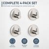 4 PCS Stainless Steel Adhesive Hook Black Silver Towel Hook Durable Wall Hook  Space Saving