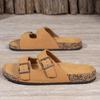 Boda Ma Ken 2025 Retro Cork Sole Suede Sandals, Double Buckle for Men & Women