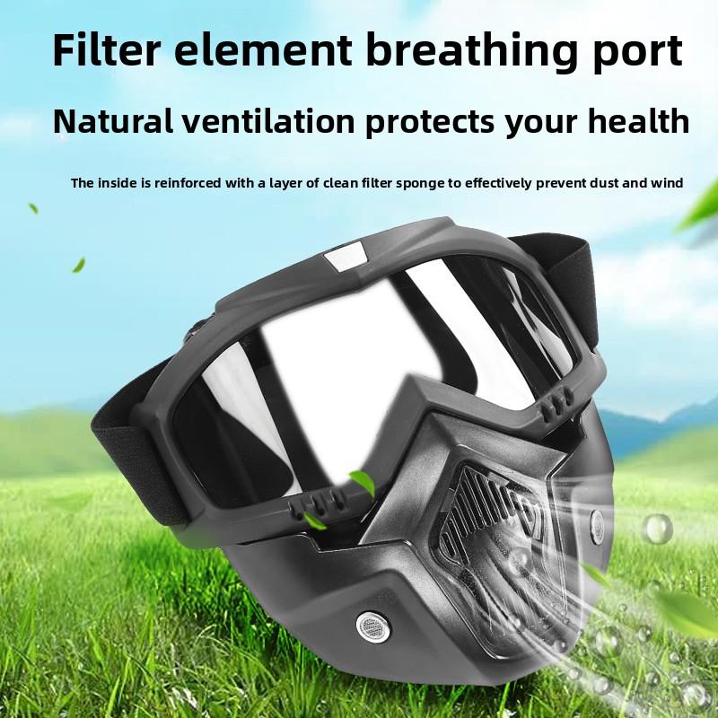 Maschera Integrale per Polvere e Schizzi Antiappannante Occhiali Protettivi Maschera per Sabbia e Polvere Vernice Spray Industriale Lucidatura Alta Definizione