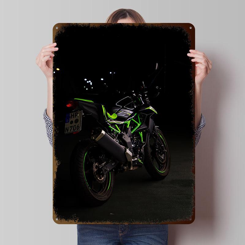 Motorcycle Z Motorcycle Metal Poster Customized Wall Art Retro Vintage Tinplate Signs for Man Cave Room Decoration Cozy House