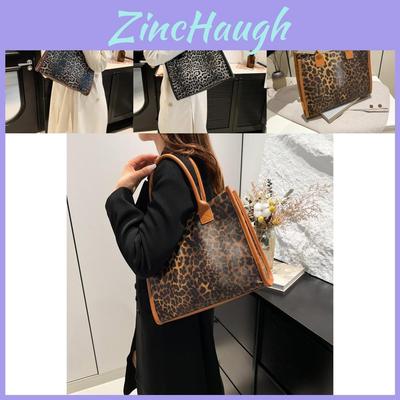 Large Stylish Tote Bag With Trendy Leopard Print Ideal For Casual Daily Use In Black And Brown