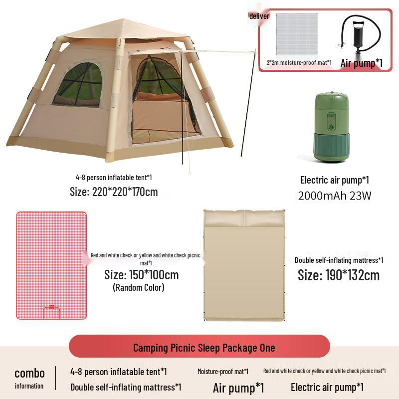 Tragbares regendichtes aufblasbares Zelt für 3-5 Personen - Vollautomatische Outdoor-Campingausrüstung