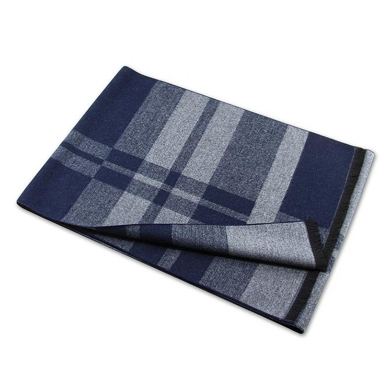Light Man Striped Scarf Men's Winter Warm Wool Brushed Scarf