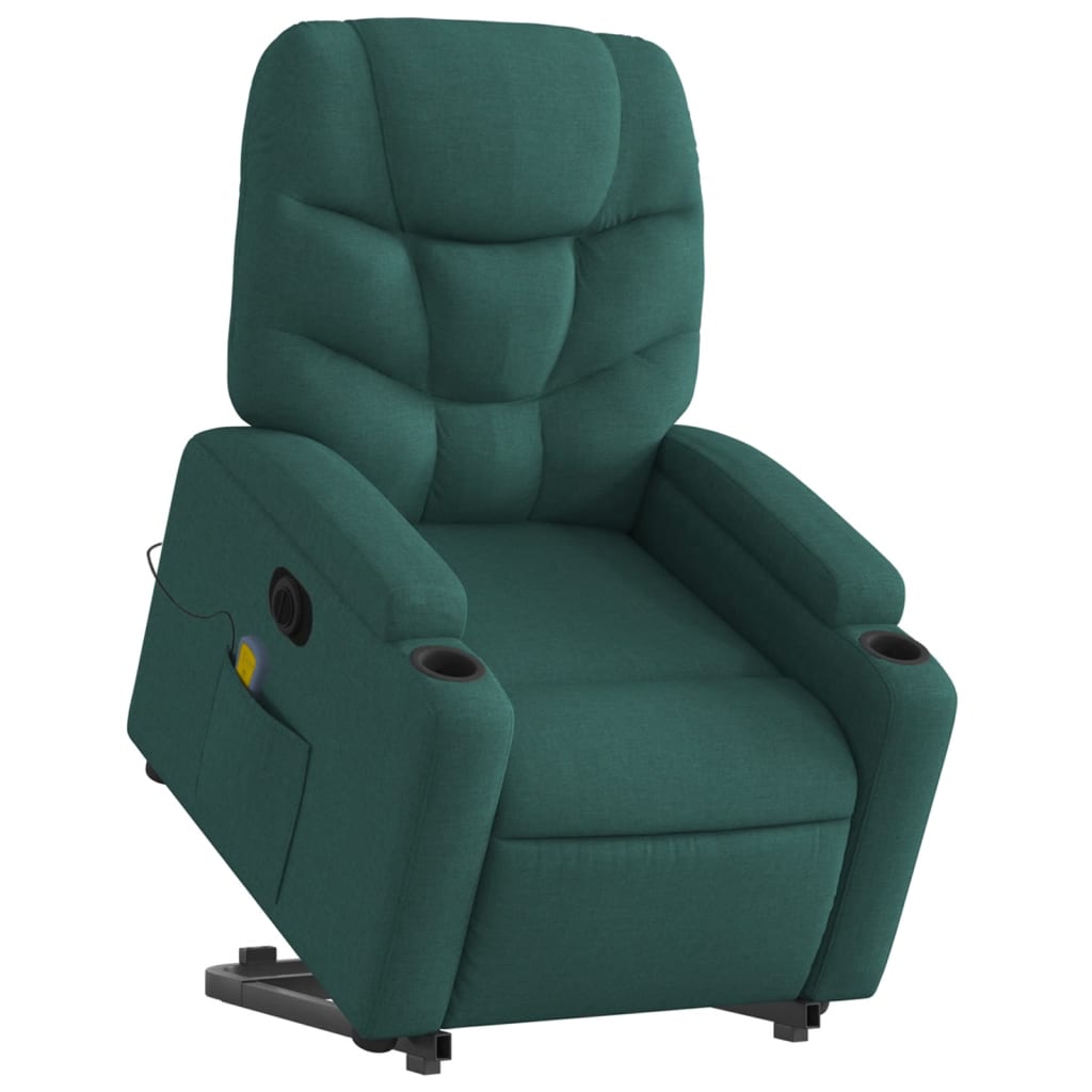 Vidaxl Lift Recliner Massage Chair, Electric, Reclining, Green