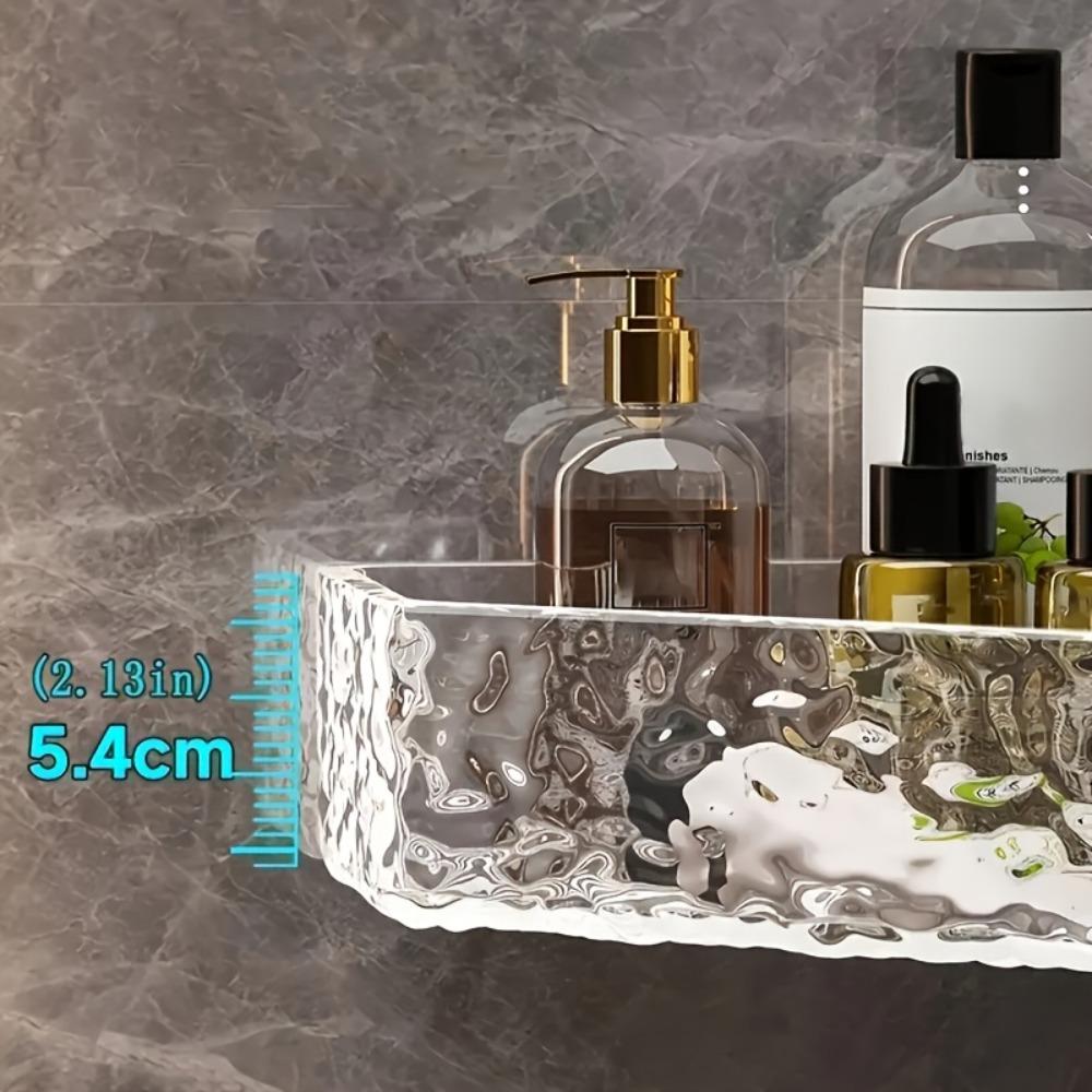 Wall Mount Corner Shelf Glacier Design Clear Bathroom Shelf for Shampoo Soap Storage Organizer Shower Caddy Bathroom Accessories