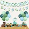 Kreatwow Dinosaur Baby Shower Decorations for Boy - Blue Green Its A Boy Banner, Garland, Hatching Soon Cake Topper, Rawr Decor, Themed Balloons for