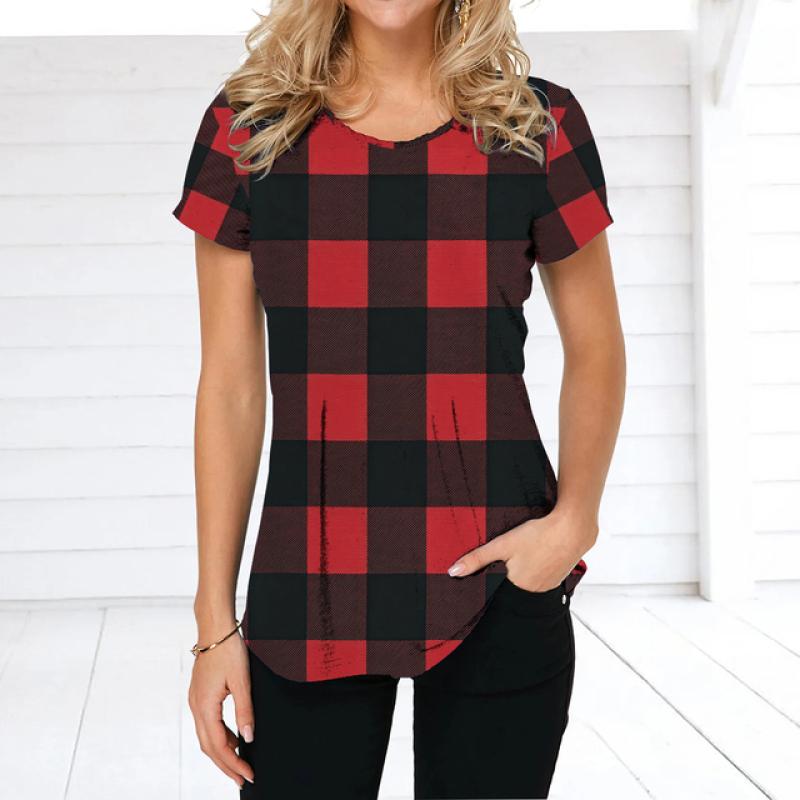 Vintage Damen T-Shirt Sommer Kurzarm Top T-Shirt Bunte Patchwork Kleidung O-Ausschnitt Übergroße Bekleidung Täglich für Damen T-Shirt