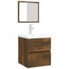 3114176 vidaXL Bathroom Vanity Cabinet and Basin and Mirror Smoked Oak